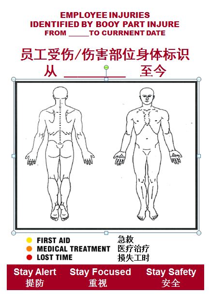 伤害部位身体标示图